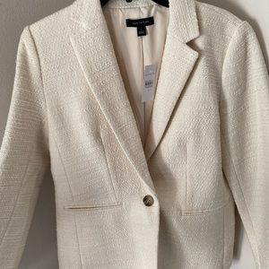 NWT Ann Taylor Textured Cream Blazer